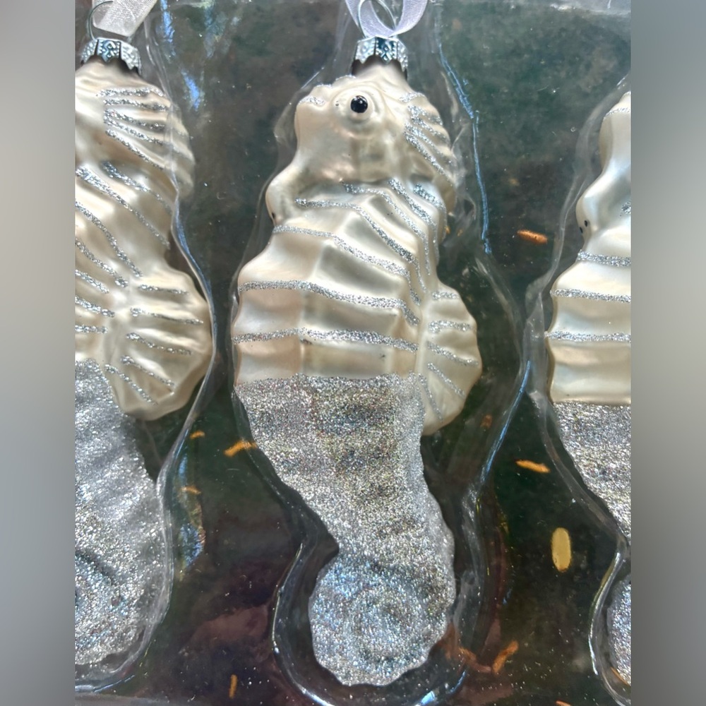 Vintage Set of Three Seahorse Ornaments